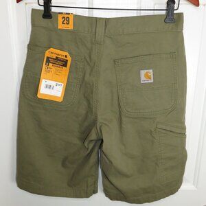 NWT Carhartt Rugged Flex Relaxed Fit Canvas Work Short BS2514-M Sz 29x10"